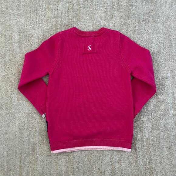 Joules Girls GeeGee Bunny Pink Cotton Jumper Sweater 5 - Picture 4 of 9